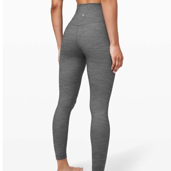 Lululemon Align Pant II 25" Mini Heathered Herringbone Heathered Black White / B - Picture 5 of 5